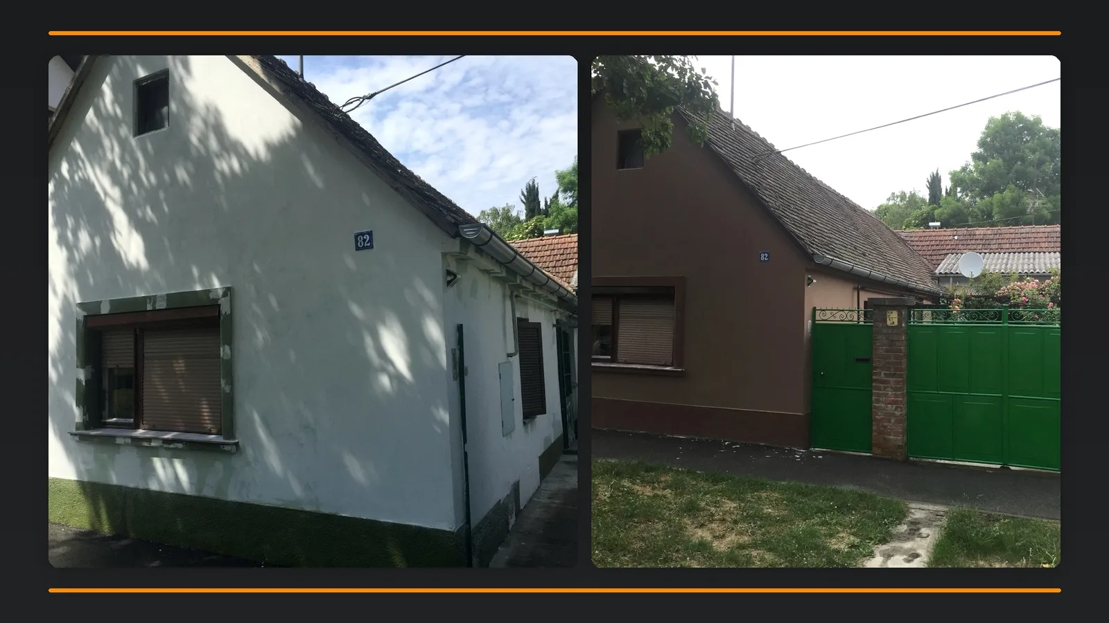 Obiteljska kuća prije i poslije fasaderskih radova - dodatni prikaz